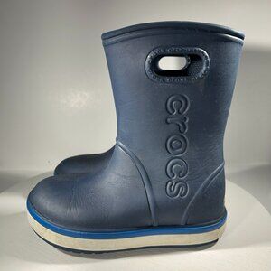 Crocs Kids Waterproof Rain Boots Size 12 C12 Blue Unisex School Rubber 205827
